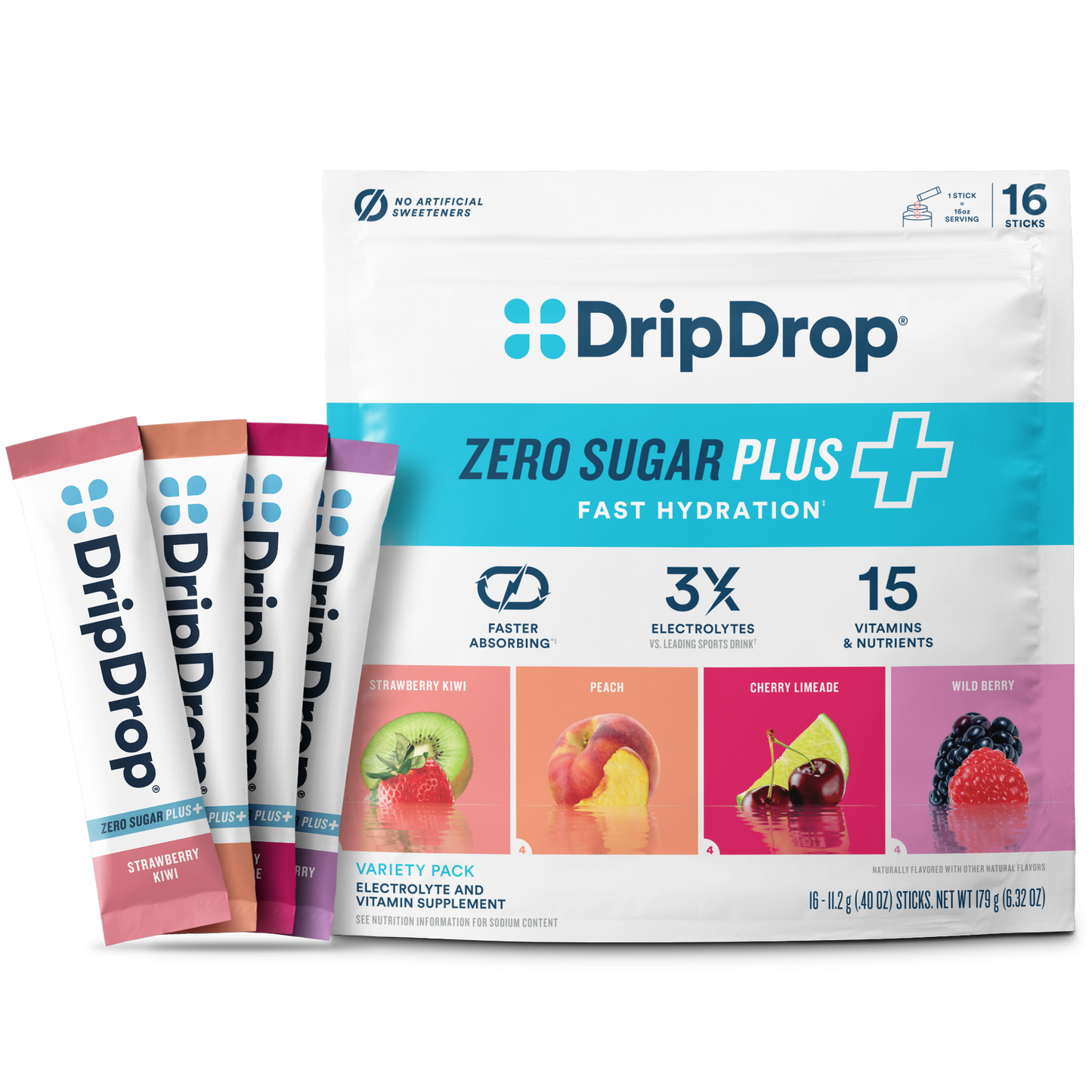 dripdrop-zero-sugar-plus-strawberry-kiwi-peach-cherry-limeade-wild-berry-16-oz-sticks-16-count-z5 Pouch_16ct_Front16ozSticks_VSPlus_Variety_B.png